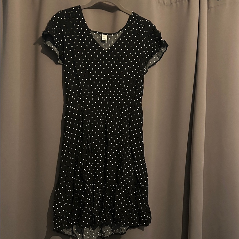Old Navy Black and White Polka Dot Dress